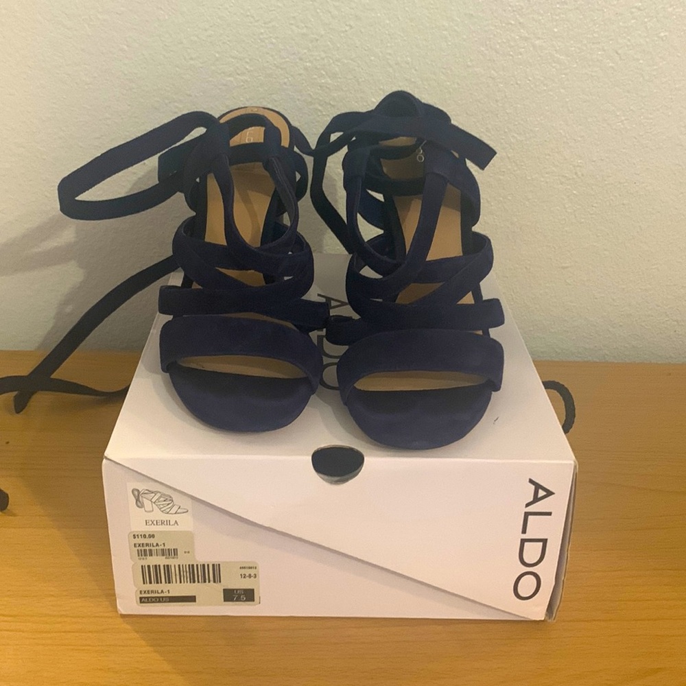 Aldo suede block heel sandal